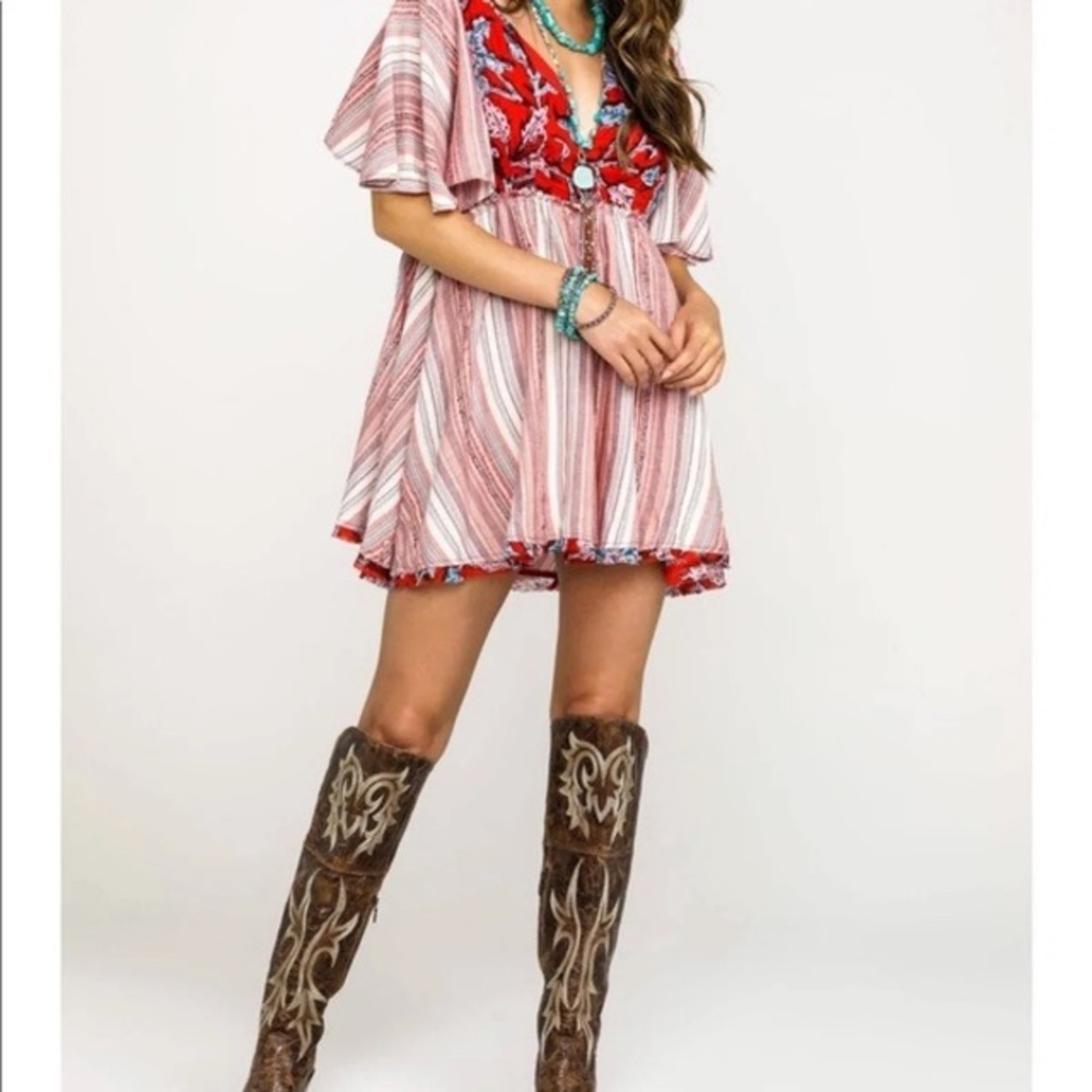 Free People Under the Sun Tunic Top - Red - Picture 4 of 6
